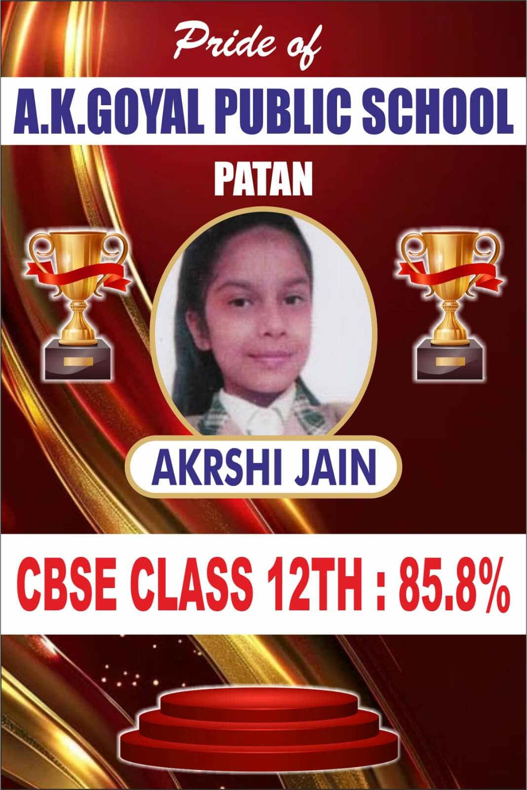Akrshi Jain achiever poster